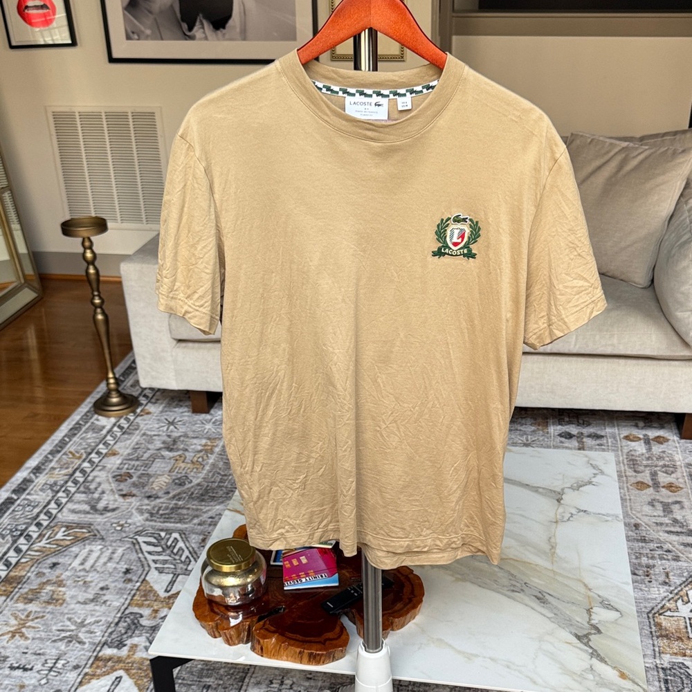 Lacoste Men's Beige Short Sleeve Tee